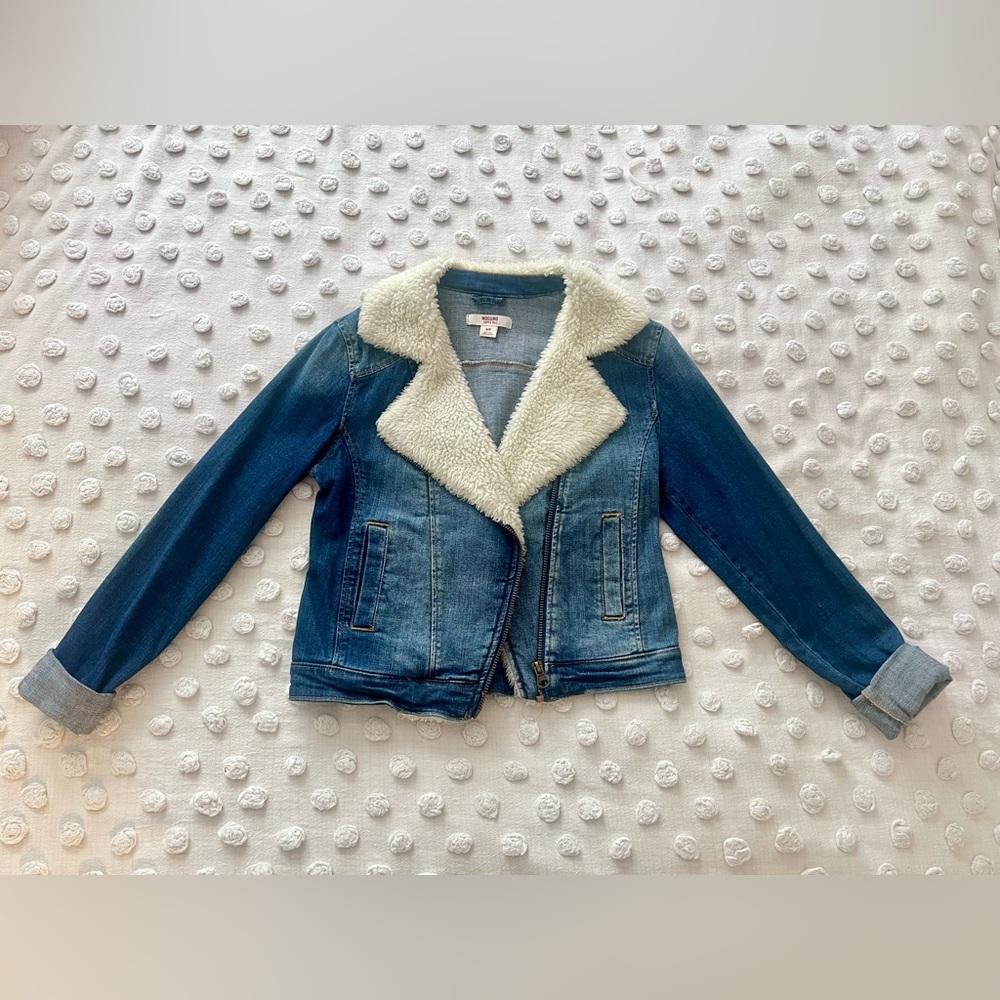 Mossimo Supply Co. Blue Jean Jacket with Faux Sherpa Lining